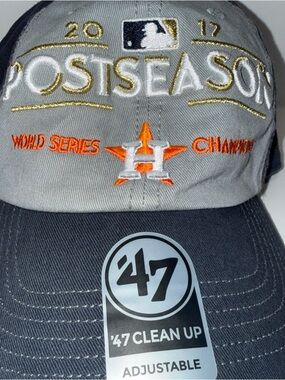 '47 Houston Astros Postseason Cap - Gray, Navy & Orange